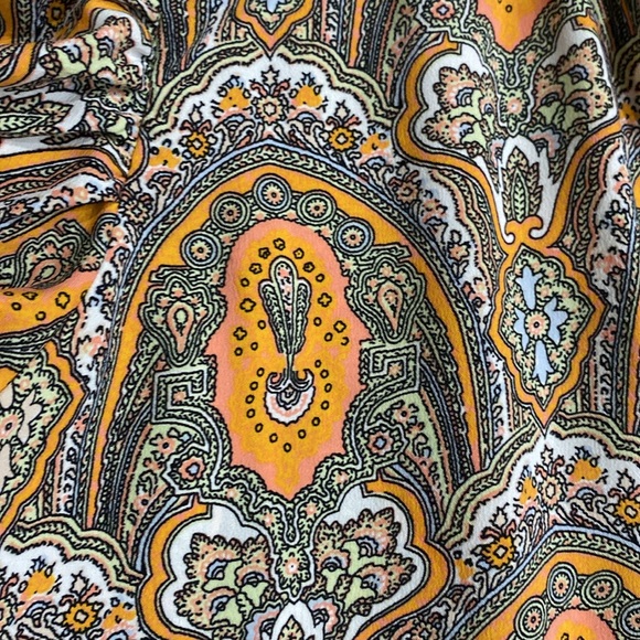 Ann Taylor factory Orange Patterned Dress with glitter sleeves sz M - Picture 6 of 12